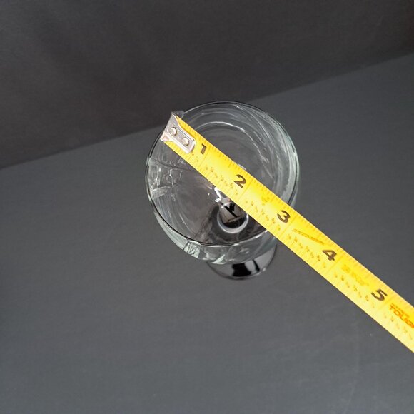 Cristal d'Arques Astra Goblet Black Stem Swirl Optic Clear Bowl Vintage France - Picture 3 of 13